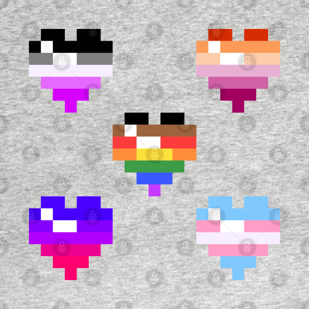 Pixel Heart - LGBT+ Pride (Ensemble) by MintyMiamice